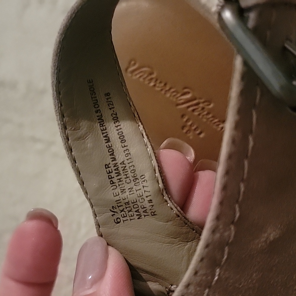 Women's Taupe Microsuede Shield Espadrille Wedge Pump - Picture 8 of 9
